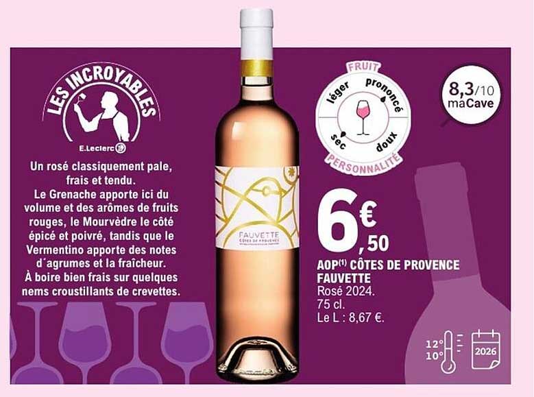 AOP(*) Côtes de Provence Fauvette Rosé 2024