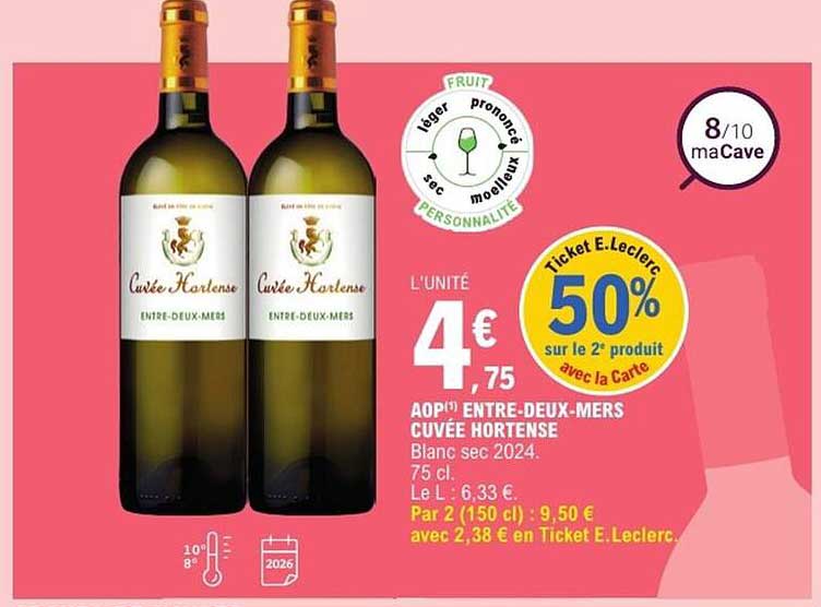 AOP Entre-Deux-Mers Cuvée Hortense Blanc sec 2024