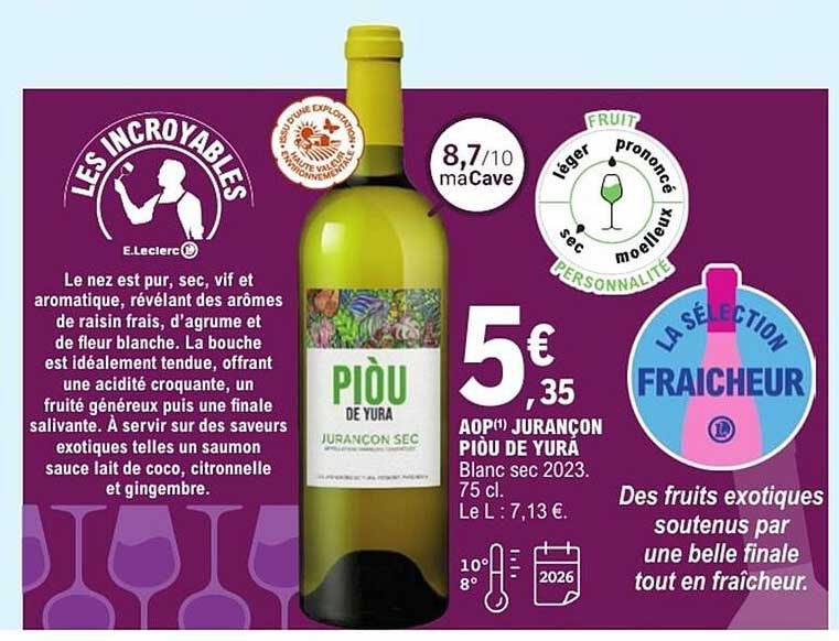 AOP Jurançon Piou de Yura Blanc sec 2023