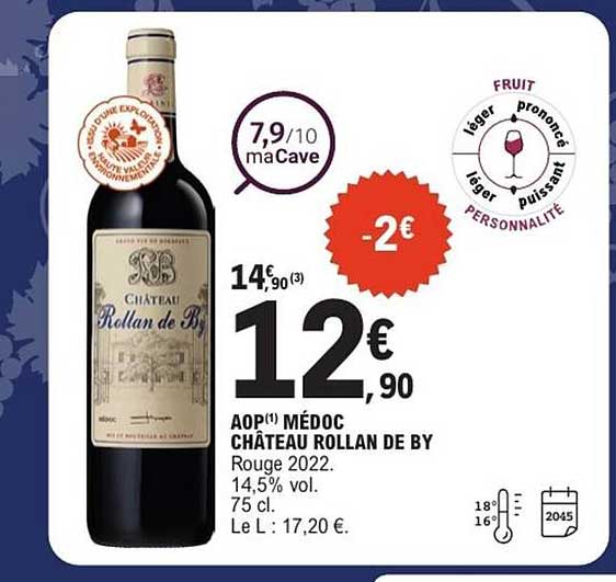 AOP Médoc Château Rollan de By Rouge 2022