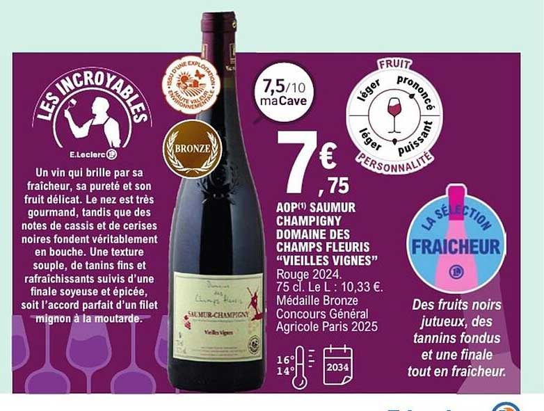 AOP Saumur Champigny Domaine des Champs Fleuris "Vieilles Vignes"
