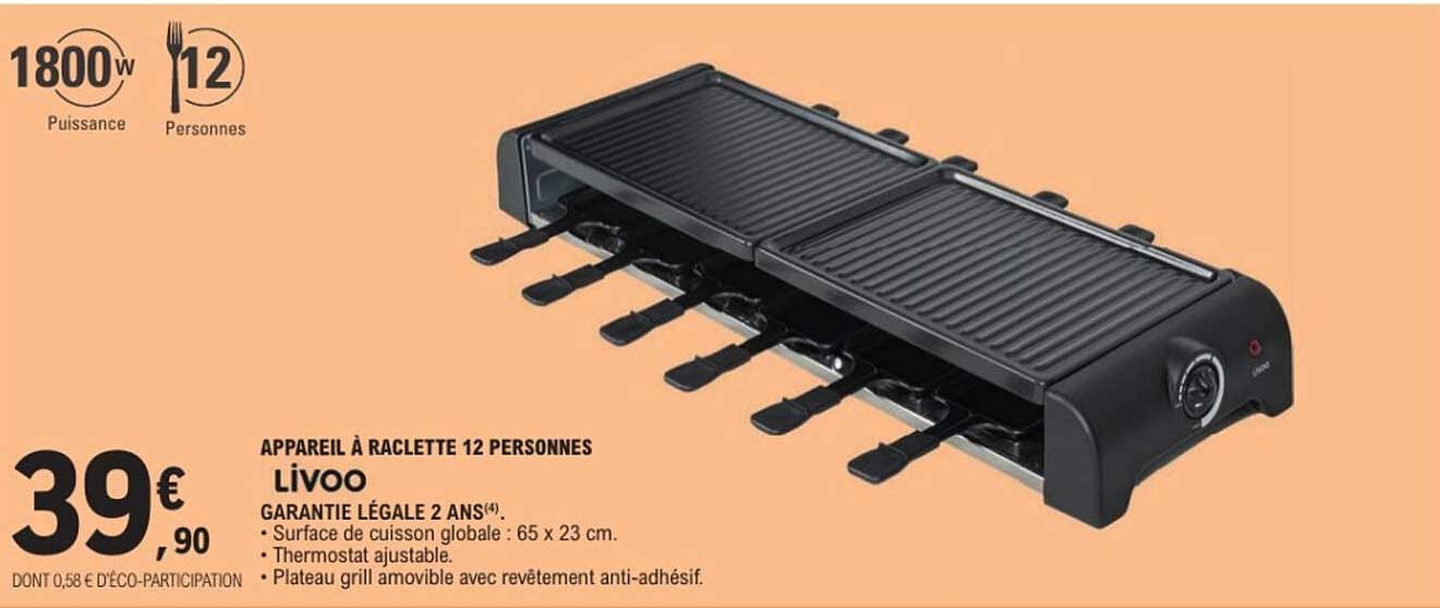 APPAREIL À RACLETTE 12 PERSONNES