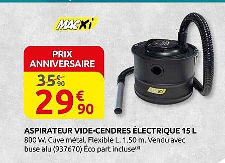 ASPIRATEUR VIDE-CENDRES ÉLECTRIQUE 15 L