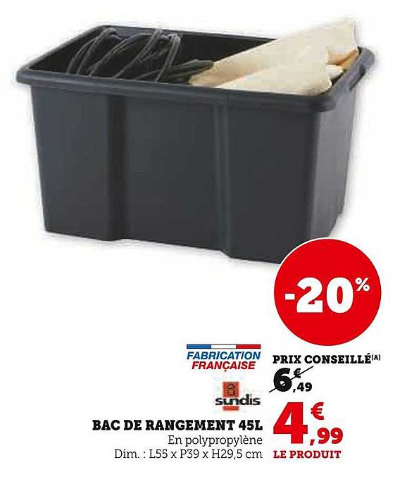 BAC DE RANGEMENT 45L