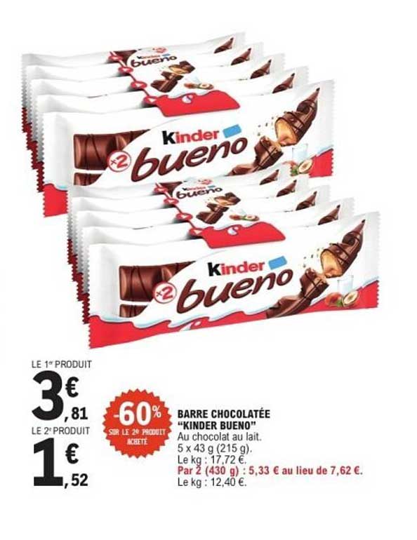 BARRE CHOCOLATÉE "KINDER BUENO"