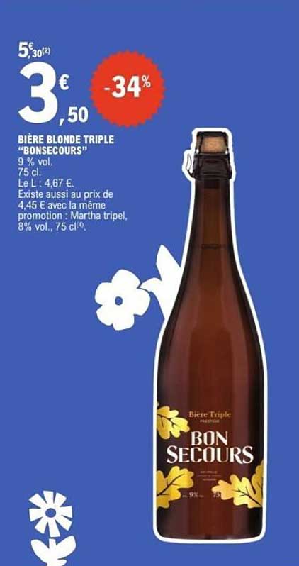 BIÈRE BLONDE TRIPLE "BONSECOURS"