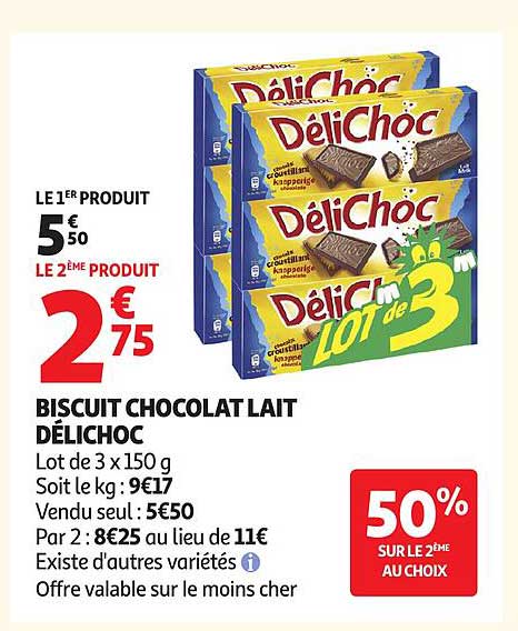 BISCUIT CHOCOLAT LAIT DÉLICHOC
