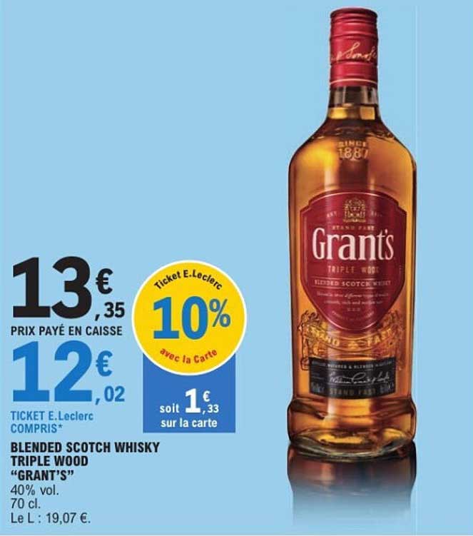 BLENDED SCOTCH WHISKY TRIPLE WOOD "GRANT'S"