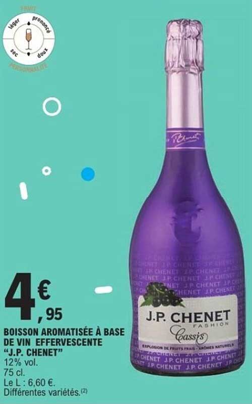 BOISSON AROMATISÉE À BASE DE VIN EFFERVESCENT "J.P. CHENET"