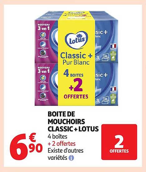 BOITE DE MOUCHOIRS CLASSIC + LOTUS