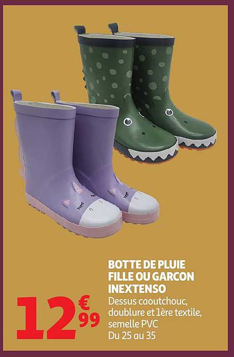 BOTTE DE PLUIE FILLE OU GARCON INEXTENSO