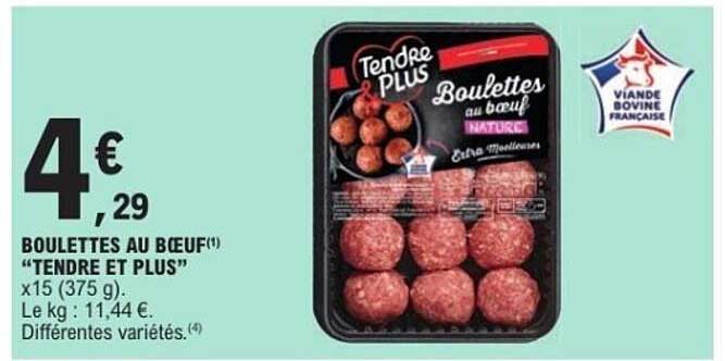 BOULETTES AU BŒUF "TENDRE ET PLUS"