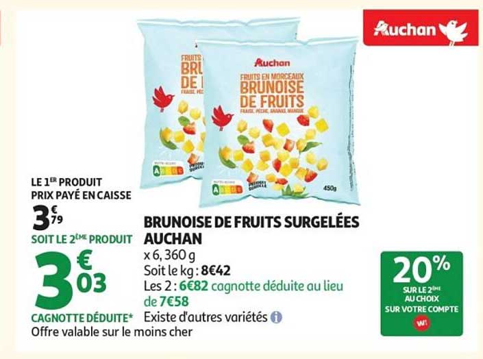 BRUNOISE DE FRUITS SURGELÉES AUCHAN