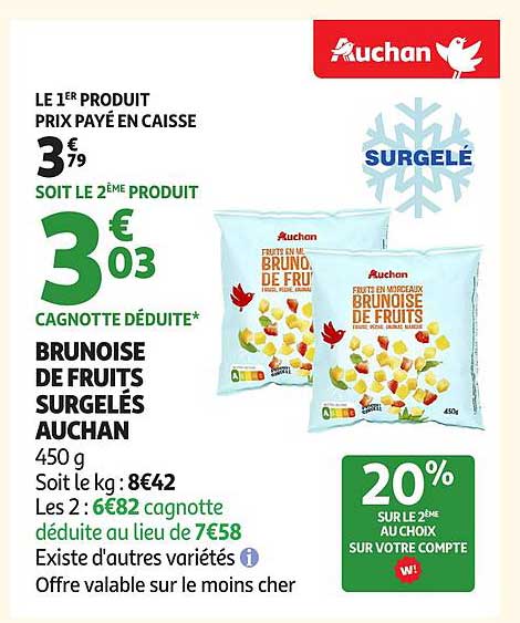 BRUNOISE DE FRUITS SURGELÉS AUCHAN