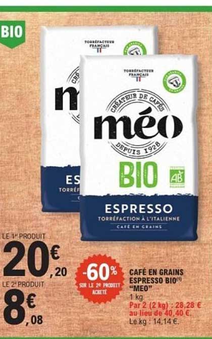 Café en grains Espresso BIO "Méo"