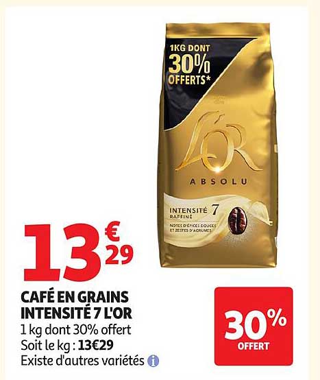CAFÉ EN GRAINS INTENSITÉ 7 L'OR