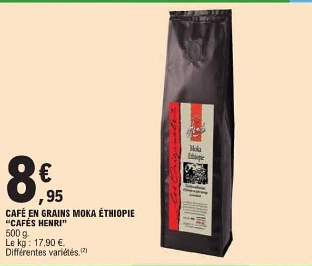 CAFÉ EN GRAINS MOKA ÉTHIOPIE "CAFÉS HENRI"