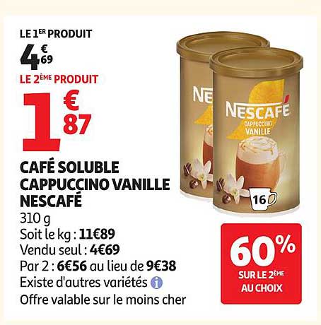 CAFE SOLUBLE CAPPUCCINO VANILLE NESCAFÉ