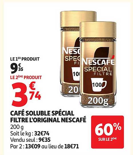 CAFÉ SOLUBLE SPÉCIAL FILTRE L'ORIGINAL NESCAFÉ