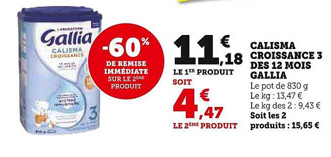 CALISMA CROISSANCE 3 DES 12 MOIS GALLIA