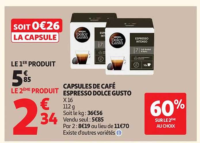 CAPSULES DE CAFÉ ESPRESSO DOLCE GUSTO
