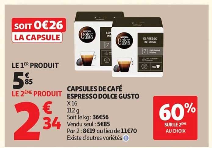 CAPSULES DE CAFÉ ESPRESSO DOLCE GUSTO