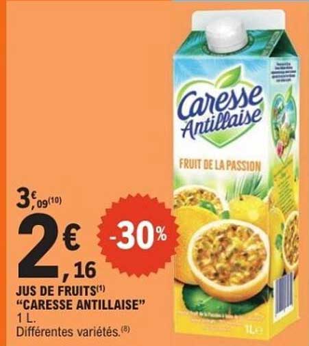 CARESSE ANTILLAISE - JUS DE FRUITS FRUIT DE LA PASSION 1 L