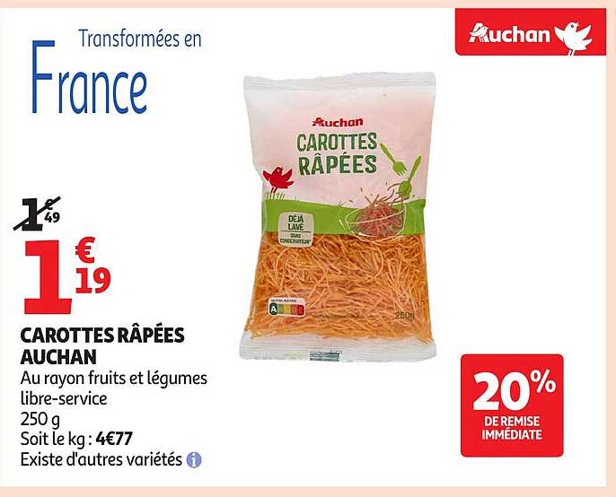 CAROTTES RÂPÉES AUCHAN