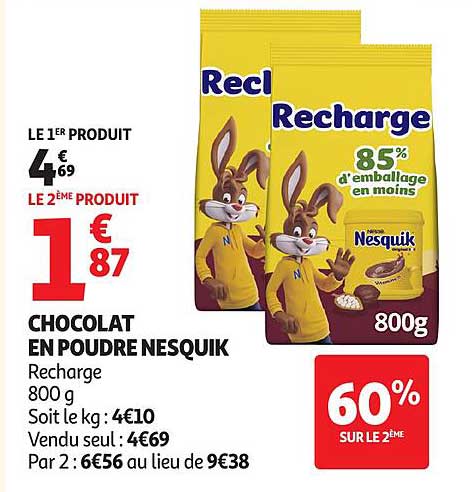 CHOCOLAT EN POUDRE NESQUIK