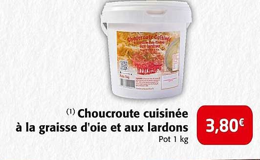 Choucroute cuisinée à la graisse d'oie et aux lardons