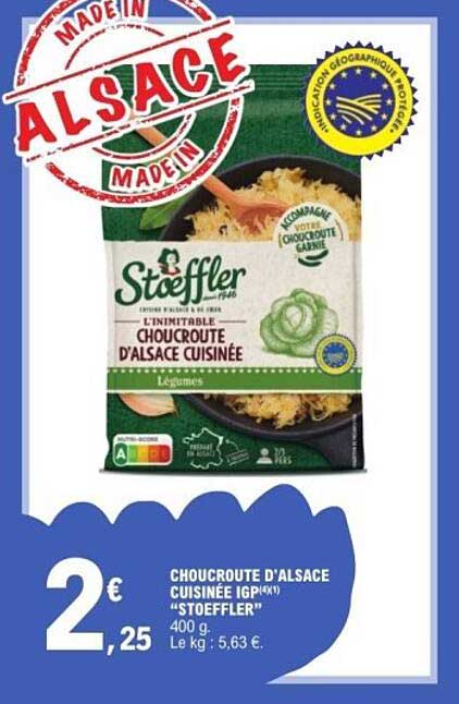 CHOUCROUTE D'ALSACE CUISINÉE IGP "STOEFFLER"