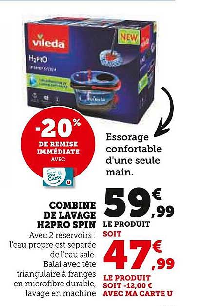 COMBINE DE LAVAGE H2PRO SPIN