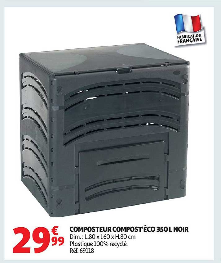 COMPOSTEUR COMPOST'ÉCO 350 L NOIR