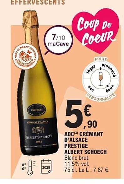 Coup de cœur - Crémant d'Alsace Prestige Albert Schoech