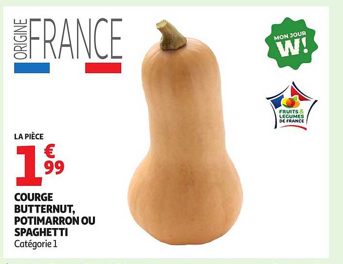 COURGE BUTTERNUT, POTIMARRON OU SPAGHETTI