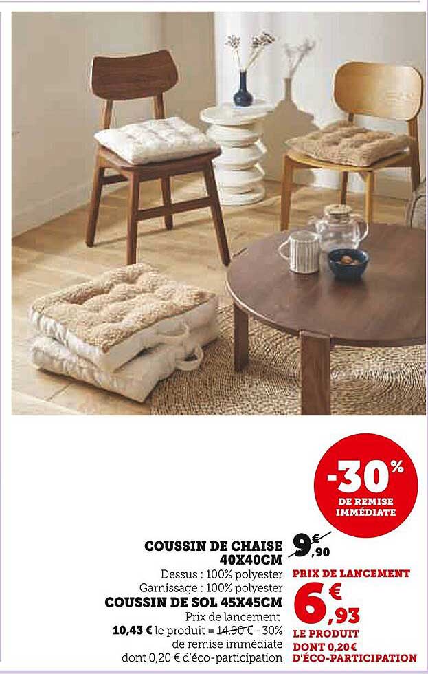 Coussin de chaise 40x40cm