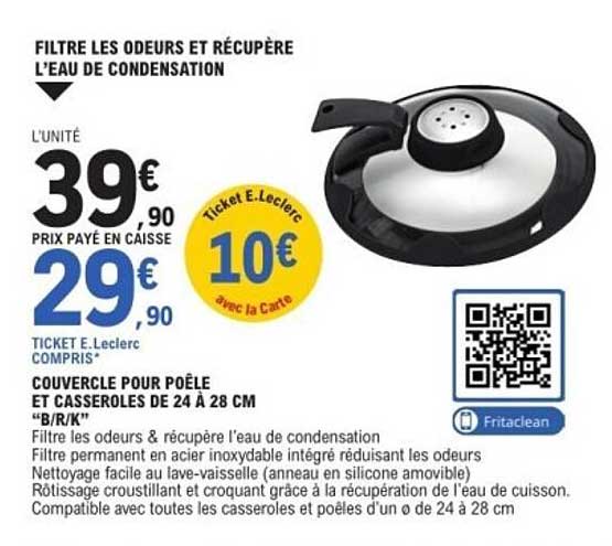 Couvercle pour poêle et casseroles de 24 à 28 cm "B/R/K"