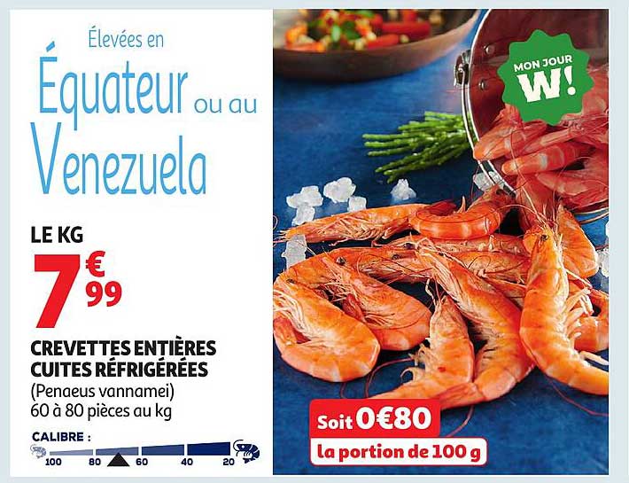 CREVETTES ENTIÈRES CUITES RÉFRIGÉRÉES