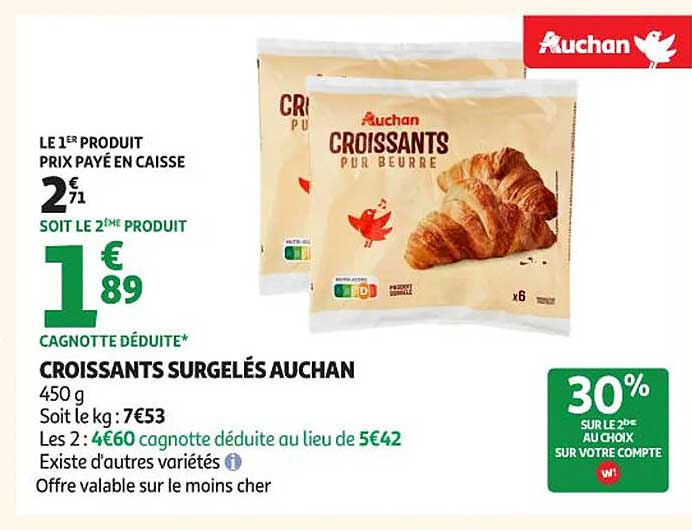 CROISSANTS SURGELÉS AUCHAN