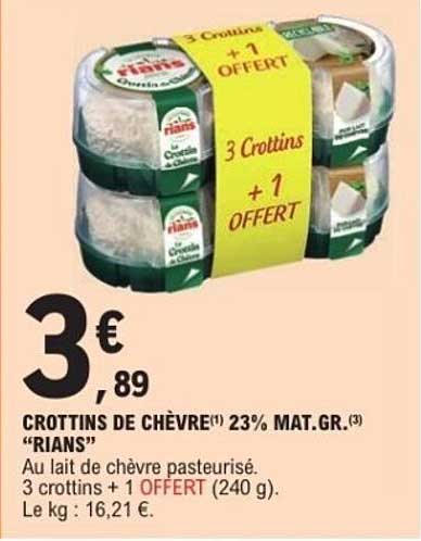 CROTTINS DE CHÈVRE 23% MAT.GR. "RIANS"