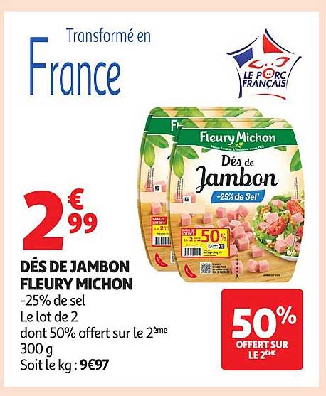 DÉS DE JAMBON FLEURY MICHON