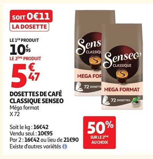 DOSSETTES DE CAFÉ CLASSIQUE SENSEO MÉGA FORMAT