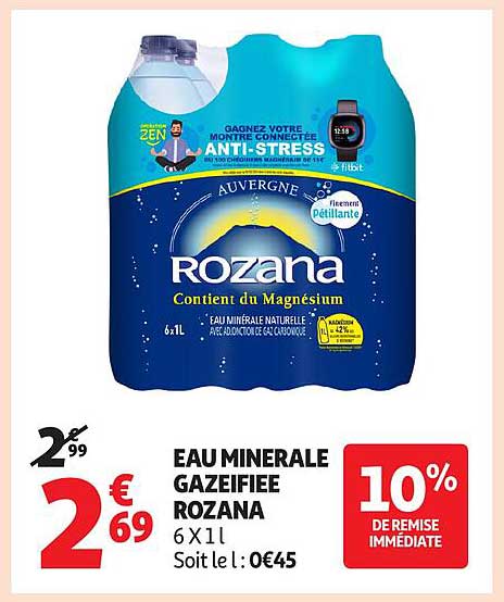 EAU MINERALE GAZEIFIEE ROZANA 6 X 1 L