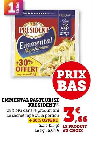 EMMENTAL PASTEURISE PRESIDENT