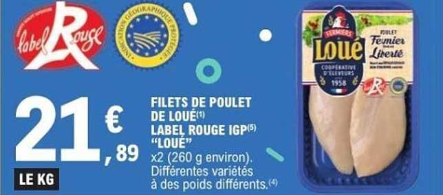 FILETS DE POULOT DE LOUE LABEL ROUGE IGP 'LOUE'