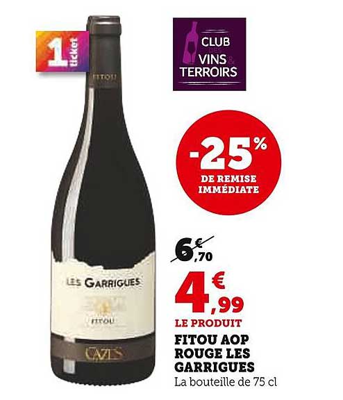 Fitou AOP Rouge Les Garrigues -25%