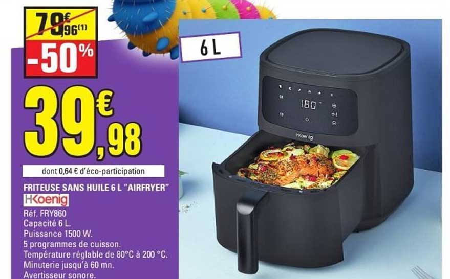 FRITEUSE SANS HUILE 6 L "AIRFRYER"