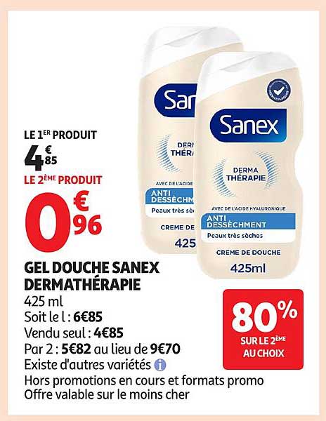 GEL DOUCHE SANEX DERMATHÉRAPIE
