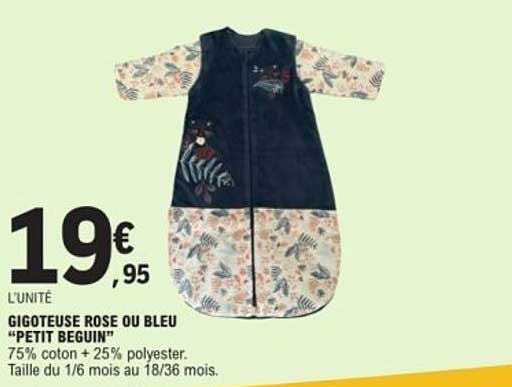 GIGOTEUSE ROSE OU BLEU "PETIT BEGUIN"