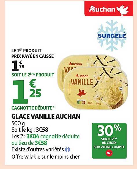 GLACE VANILLE AUCHAN